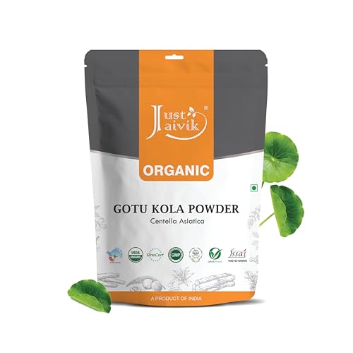 Just Jaivik Organic Gotu Kola Powder - Enhances Memory, Skin Health, 227g, USDA Organic