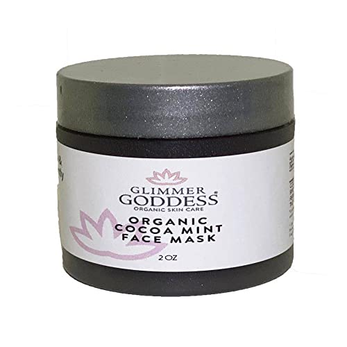 GLIMMER GODDESS Organic Face Mask - Exfoliating Cocoa Peppermint for Clearer Skin - 2 oz