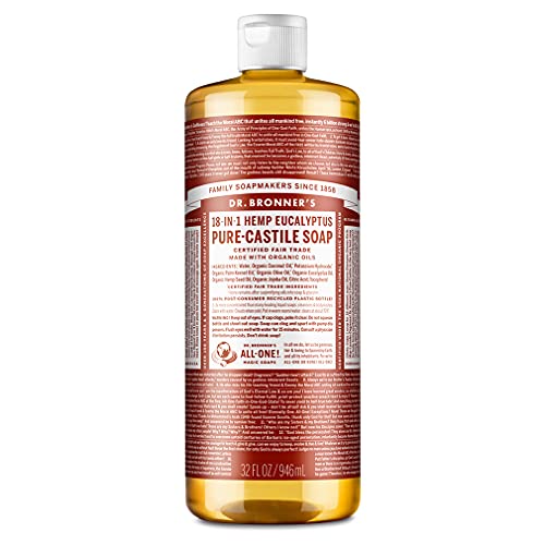 Dr. Bronner's Pure-Castile Liquid Soap - Organic Oils, 18 Uses, Vegan, 32oz