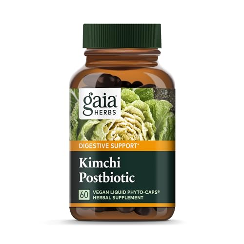 Gaia Herbs Kimchi Postbiotic - Supports Gut Health, Organic Fermented Ingredients - 60 Capsules