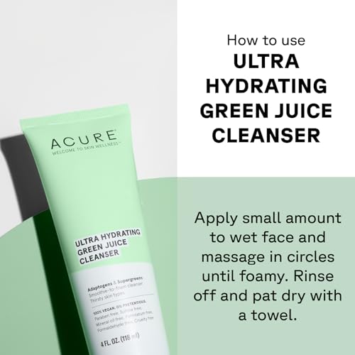 Acure Ultra Hydrating Face Cleanser - Deep Hydration, Natural Ingredients - 4 fl oz