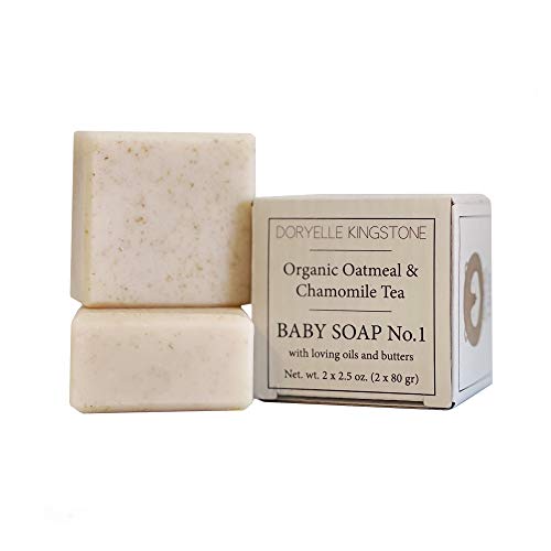 Doryelle Kingstone Organic Oatmeal & Chamomile Baby Soap - Gentle, Pure Ingredients - 4oz