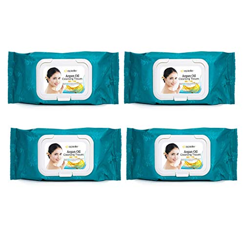 Epielle Argan Oil Makeup Remover Wipes - Gentle, Hypoallergenic, Moisturizing - 240 Sheets Total