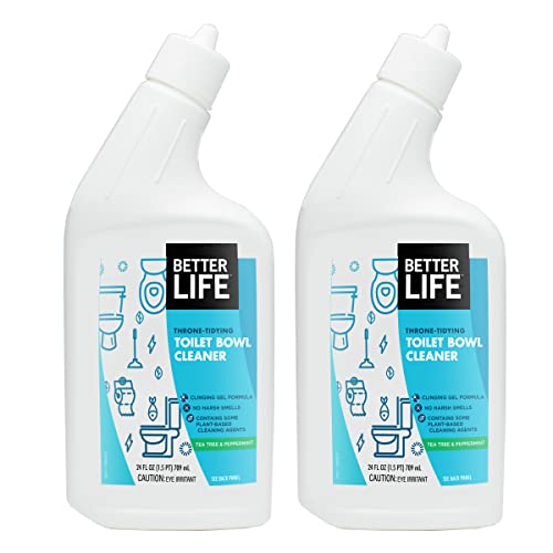 Better Life Toilet Bowl Cleaner - Plant-Based Power, Tea Tree & Peppermint Scent - 24 Fl Oz (2-Pack)