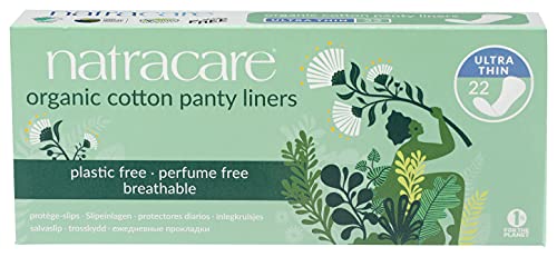 Natracare Organic Cotton Panty Liners - Ultra Thin, Perfume & Plastic Free - 22 Count