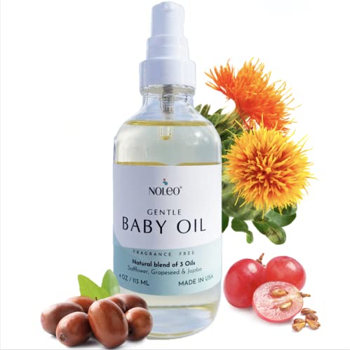 NOLEO Baby Massage Oil - Calming Nourishment for Sensitive Skin, Fragrance-Free - 4 oz