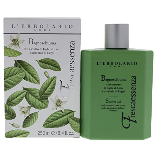 L'Erbolario Frescaessenza Shower Gel - Energizing Cleanse, Moisturizing & Calming Aroma - 8.4 Oz