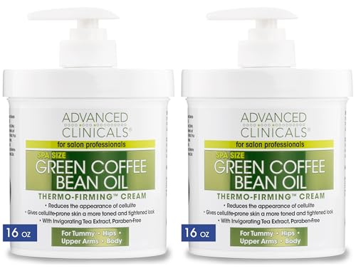 Advanced Clinicals Body Cream - Firming Green Coffee Bean Oil for Youthful Skin, 2-Pack