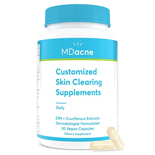 MDacne Hormone Balancing Supplement - Acne Relief, Estrogen Support, Vegan Capsules - 30ct