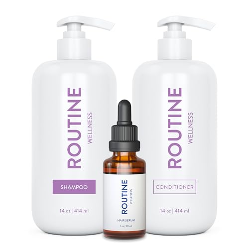 Routine Wellness Shampoo & Conditioner Set - Strengthens Thinning Hair, Vegan - Lilac & Gardenia