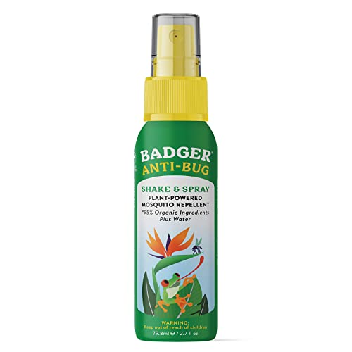 Badger Bug Spray - Organic Mosquito Repellent with Citronella & Lemongrass - Travel Size 2.7 fl oz