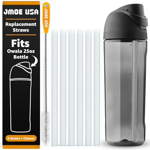 Jmoe USA Replacement Straws for Owala 25oz Bottles - BPA-Free, Food-Grade, 6-Pack with Brush