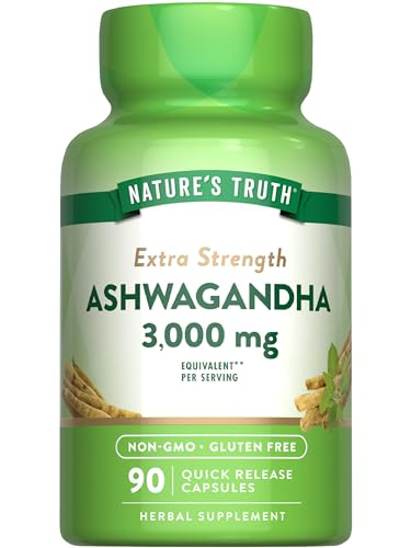 Nature's Truth Ashwagandha Capsules - Extra Strength Wellness Support, Non-GMO, 90 Count