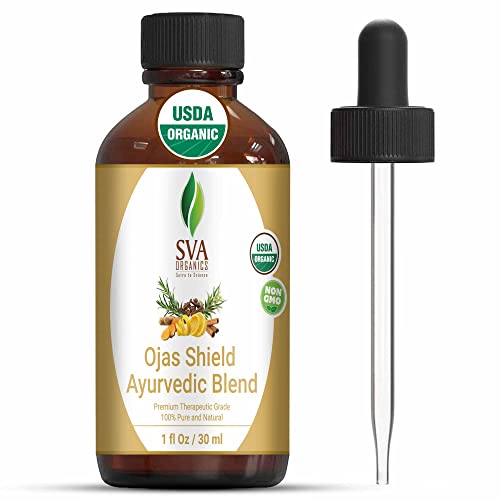 SVA Organics Ojas Shield Essential Oil Blend - Vitality & Wellness, 100% Pure Organic - 1 Oz