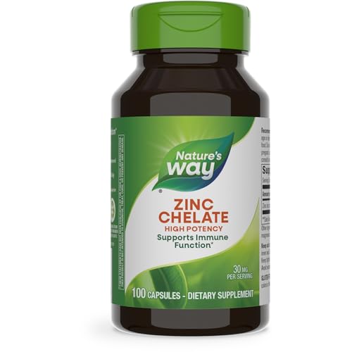 Zinc Chelate | Supports Immune Function, 30 mg per Serving, 100 Capsules