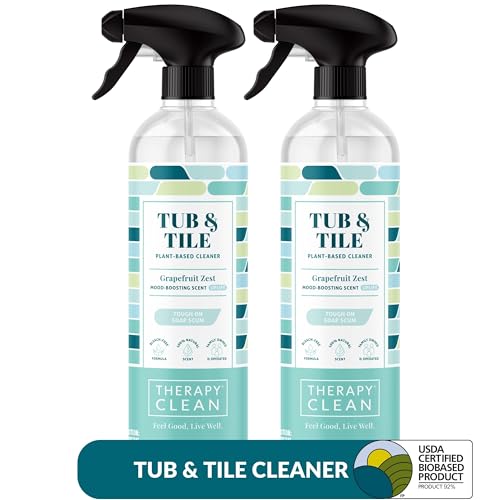 Therapy Clean Bathroom Cleaner - Soap Scum & Water Stain Remover, Grapefruit Scent - 24oz 2-Pack