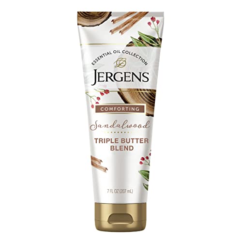 Jergens Body Butter - Deep Hydration, Soothing Sandalwood & Vanilla, Dermatologist Tested - 7oz