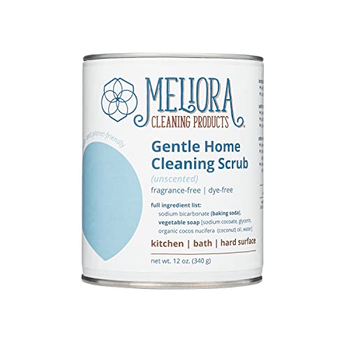 Meliora Household Cleaner - Gentle Scrub Powder, Safer Ingredients, Plastic-Free, Unscented - 12oz