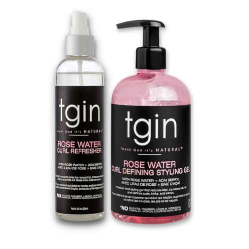 tgin Rose Water Curl Defining Gel - Defines Curls, Reduces Frizz, Lightweight Moisture - 8oz