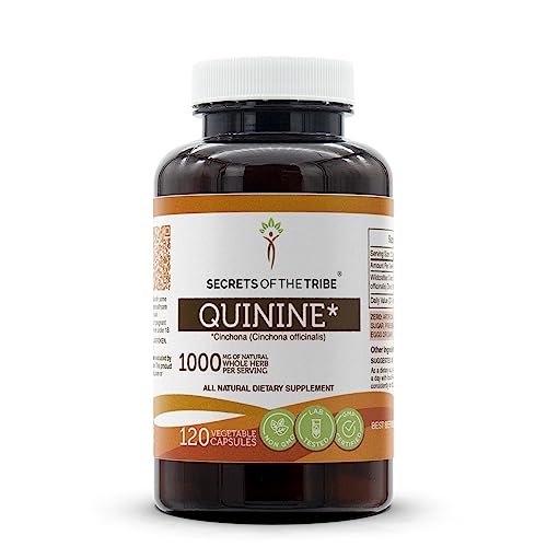 Secrets of the Tribe Quinine Capsules - Leg Cramp Relief, 100% Natural, 120 Count