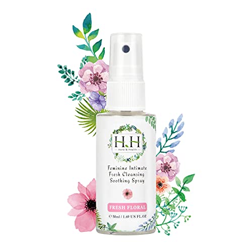 HH Herb&Health Feminine Deodorant Spray - Natural Essential Oil Mist, Hypoallergenic - Floral