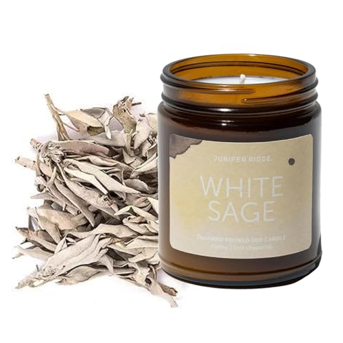 Juniper Ridge Candle Set - Aromatic White Sage & Essential Oils, Long-Lasting - 7oz & 0.5lb