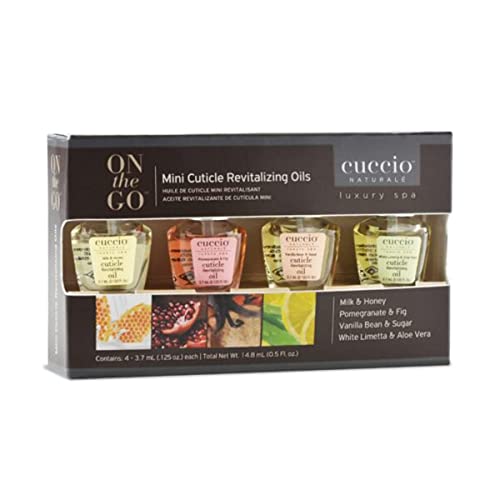 Cuccio Naturale Mini Cuticle Oil Set - Hydrating Care for Nails, Paraben & Cruelty-Free - 4 pcs