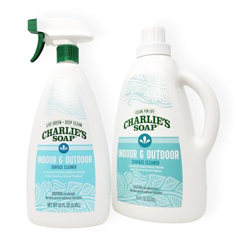 Charlie's Soap Multi-Surface Cleaner - Biodegradable, Safe for Indoor & Outdoor Use - 107oz