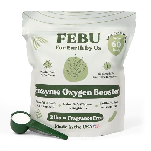 FEBU Laundry Detergent Booster - Natural Stain Remover, Fragrance-Free, Plant-Based - 2lbs