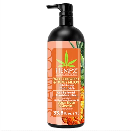 Hempz Biotin Shampoo - Strengthens Fine Hair, Moisturizes with Hemp Seed Oil - 33.8 Fl OZ