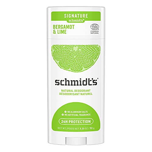 Schmidt's Natural Deodorant - 24-Hour Odor Protection, Bergamot & Lime, Vegan - 3.25oz