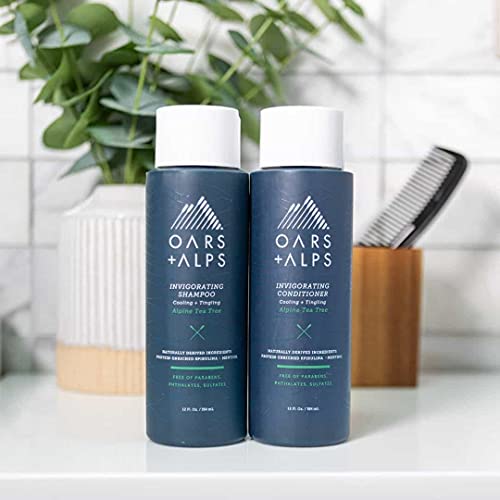 Oars + Alps Men's Shampoo - Soothes Scalp, Hydrates Hair with Witch Hazel & Tea Tree Oil - 12 Fl Oz