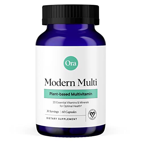 Ora Organic Plant Based Multivitamin - Supports Brain, Eye, Energy, Immune Health - 60 Vegan Caps