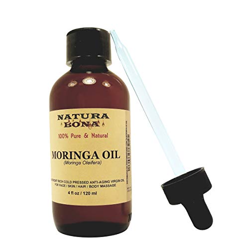 Natura Bona Moringa Oil - Nutrient-Rich Moisturizer for Skin & Hair, 100% Pure - 4oz Dropper