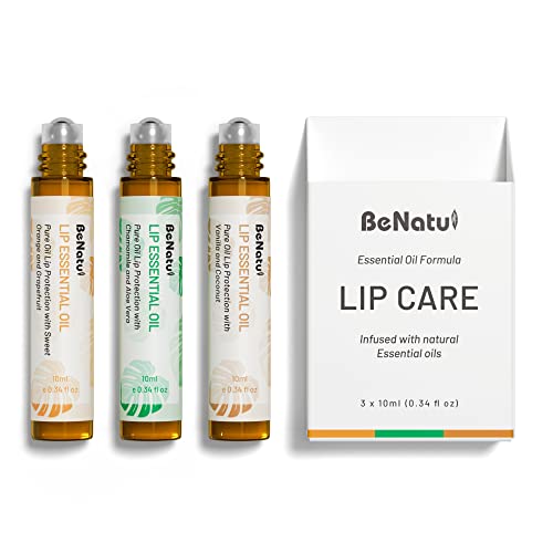 Benatu Lip Care Gift Set - Hydrating Essential Oils with Vitamin E, Jojoba & Argan - 3-Pack