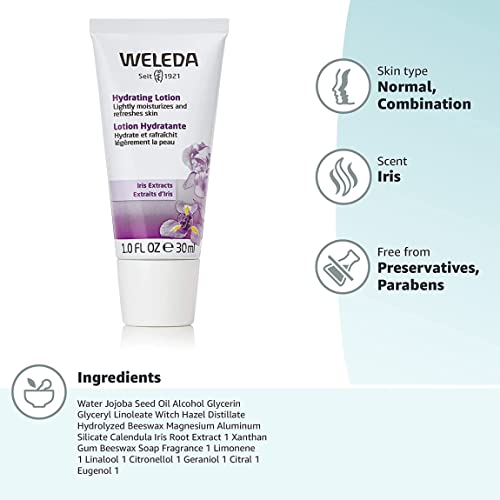 Weleda Hydrating Facial Lotion - Balances Oily Skin, Plant-Powered with Iris & Jojoba - 1oz