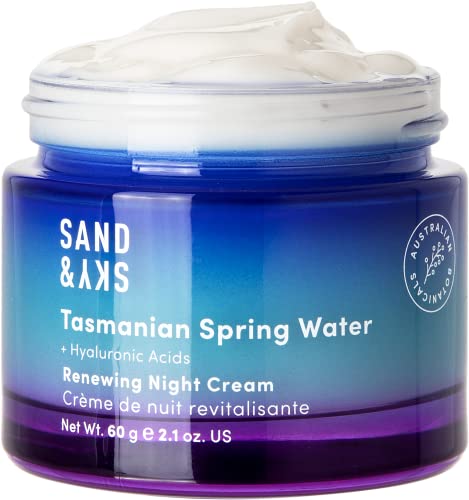 Sand & Sky Night Cream - Deep Hydration, Skin Renewal, 3-Type Hyaluronic Acid - 50ml