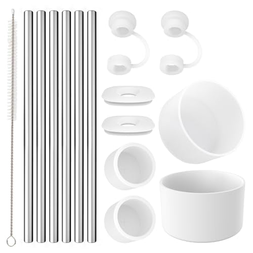 Straw Set - Durable Stainless Steel Straws & Protective Covers for Stanley Tumblers - 6 Pack