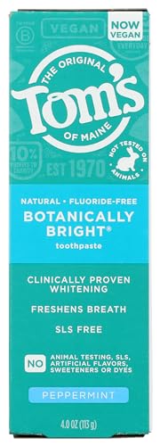 Toms of Maine Toothpaste - Fluoride Cavity Protection, Whole Mouth Care, Peppermint - 4 OZ