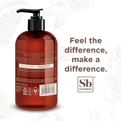 Soapbox Liquid Hand Soap - Moisturizing Vanilla & Lily, Vegan, Cruelty Free - 12oz Pump, 3-Pack