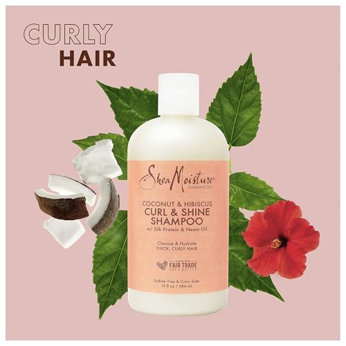 SheaMoisture Curl & Shine Shampoo - Hydrates & Defines Curls, Fair Trade Ingredients - 13oz