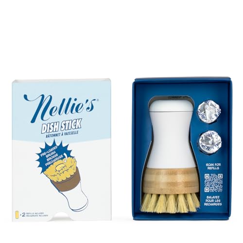 Nellie's Dish Cleaning Starter Set - Powerful Dish Soap Alternative, Easy Refills - 2 Refills