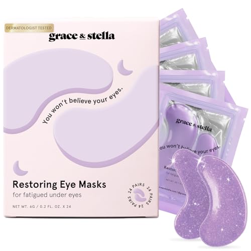 grace & stella Under Eye Masks - Reduces Dark Circles & Puffiness, Retinol Infused - 24 Pairs