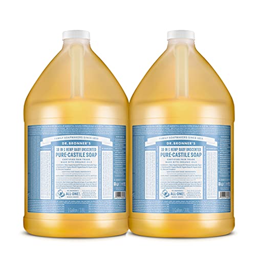 Dr. Bronner's Body Soap - Organic Oils, Fair Trade Ingredients, 18-in-1 Uses - 1 Gallon, 2-Pack