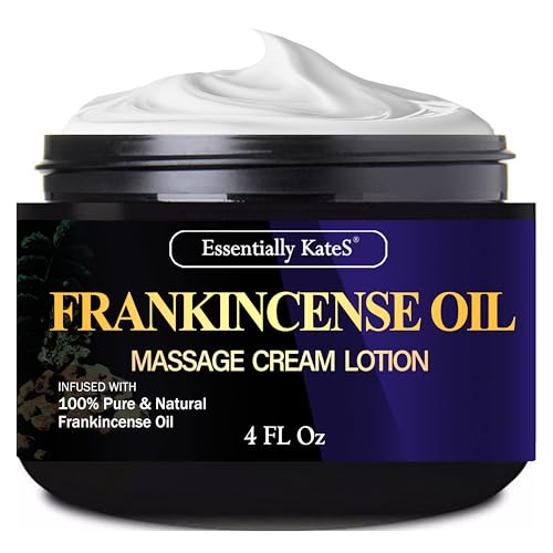 Essentially KateS Frankincense Oil Massage Cream - Relaxes Muscles, Nourishes Skin - 4 Fl Oz