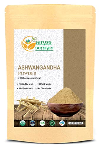 Herbs Botanica Organic Ashwagandha Powder - Supports Relaxation & Mental Clarity - 5.3 oz