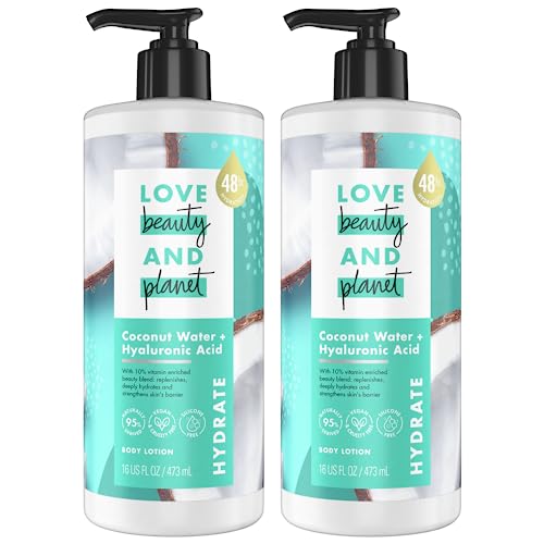 Love Beauty And Planet Body Lotion - 48-Hour Hydration, 95% Naturally Derived - 16 Fl Oz (Pack of 2)