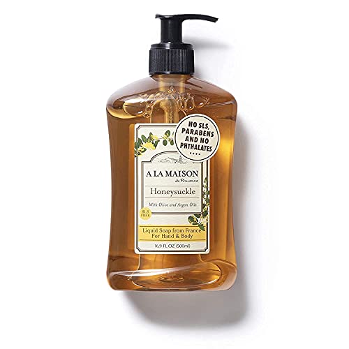 A LA MAISON Liquid Hand Soap - Natural Honeysuckle Scent, Vegan, Paraben-Free - 16.9 oz