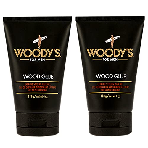 Woody's Hair Styling Wood Glue Gel - Intense Hold, Quick Dry, No Residue - 4 Fl Oz (2 Pack)