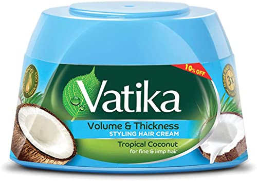 Vatika Volume & Thickness Hair Cream - Nourishing Coconut Oil for Fine Hair - 140ml